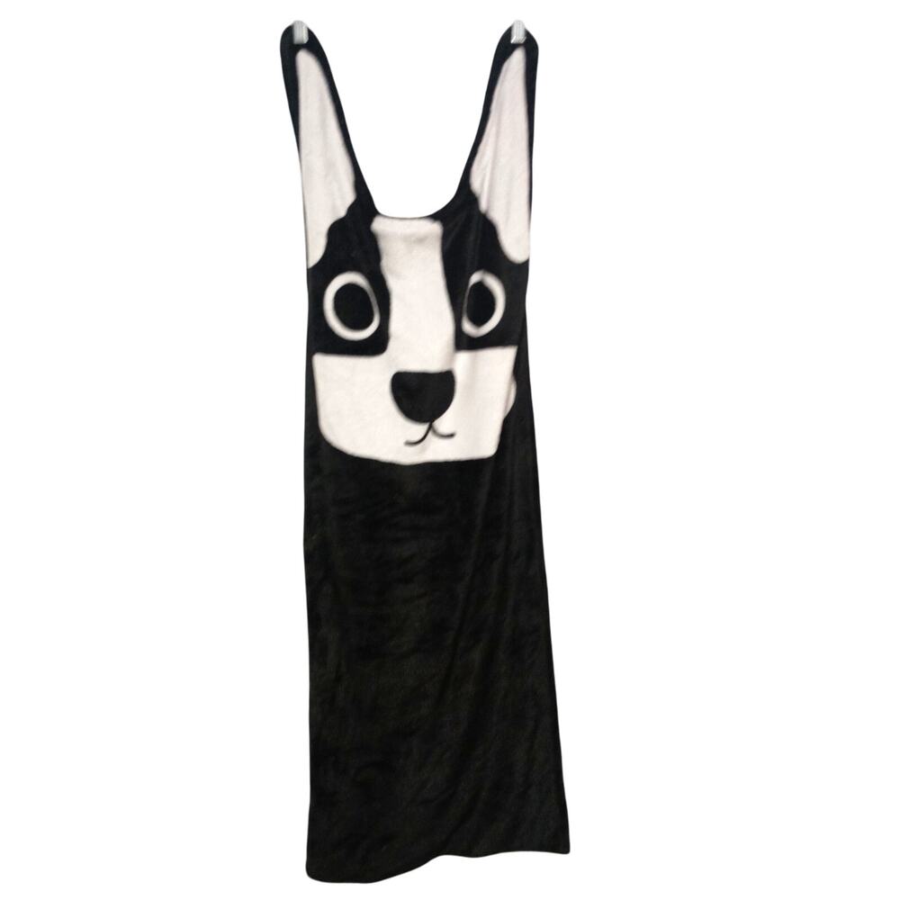 Kids Black & White Puppy Dog Snuggie Blanket Wrap